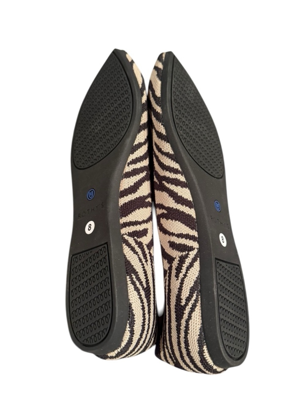 Rothy's Zebra-Pattern Knit Flats in Black and Cream Brand New - Picture 3 of 3